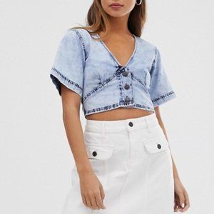 NWT Noisy May Crop Jean Top